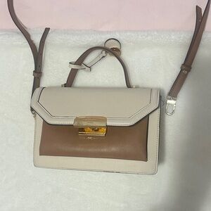 Ted Baker Cream and Brown Crossbody Bag